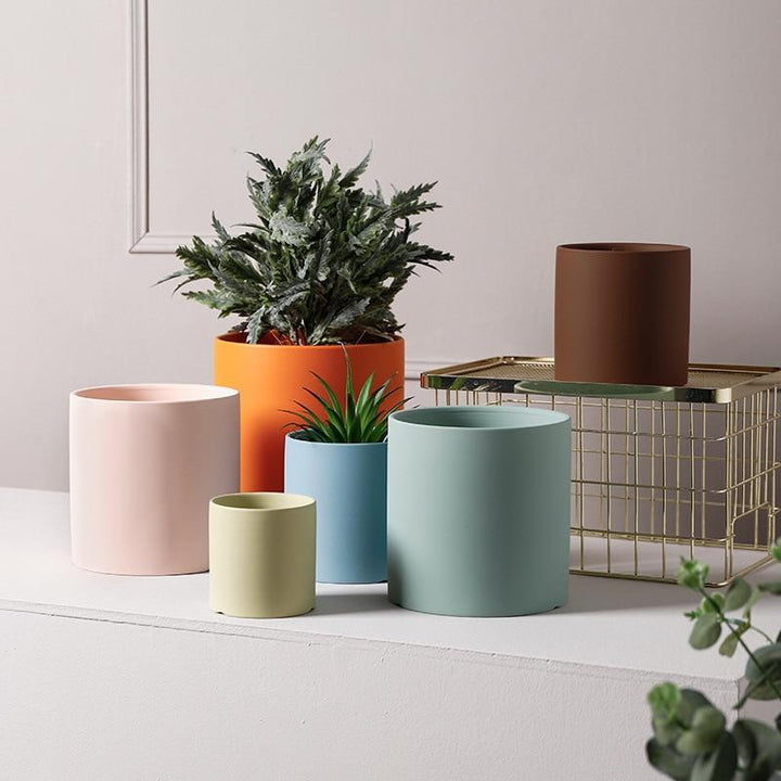 kolorowe doniczki ceramiczne
