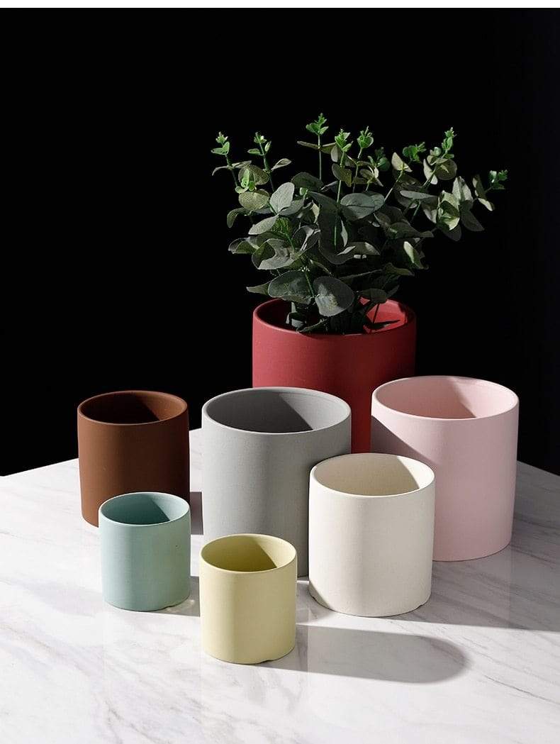 kolorowe doniczki ceramiczne