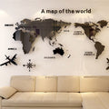 Naklejka na ścianę 3D Mapa Świata