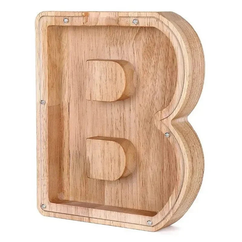 Skarbonka z drewnianymi literkami &